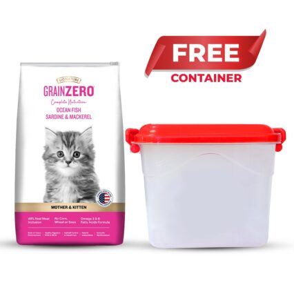 Grain Zero Cat Kitten Dry Food 1 kg – Free Container