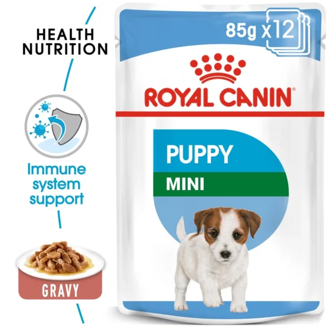 Royal Canin Mini Puppy Gravy Dog Wet Food (12x85g) - Image 2