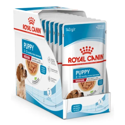 Royal Canin Medium Puppy Gravy Dog Wet Food (10x140g)