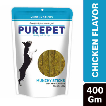 Purepet Chicken Flavor Munchy Sticks Dog Treats - 400 g