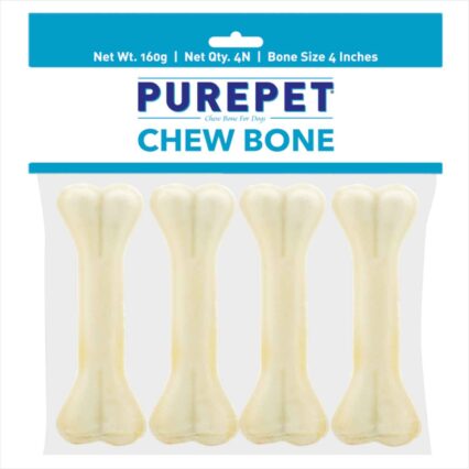 Purepet Pressed Chew Bones Dog Treats (Pack of 4 Bones)