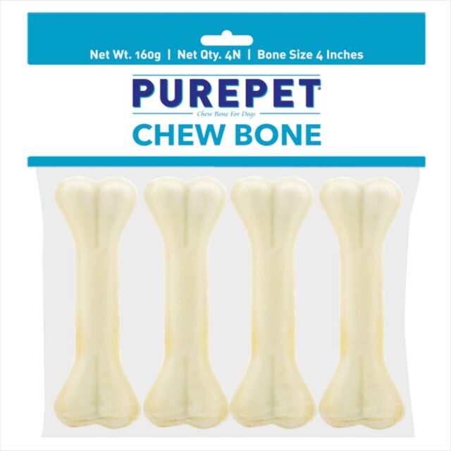 Purepet Pressed Chew Bones Dog Treats (Pack of 4 Bones)
