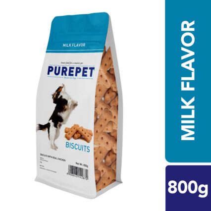 Purepet Dog Biscuits – Chicken, Milk & Mutton Flavour Treats (800g Pouch)