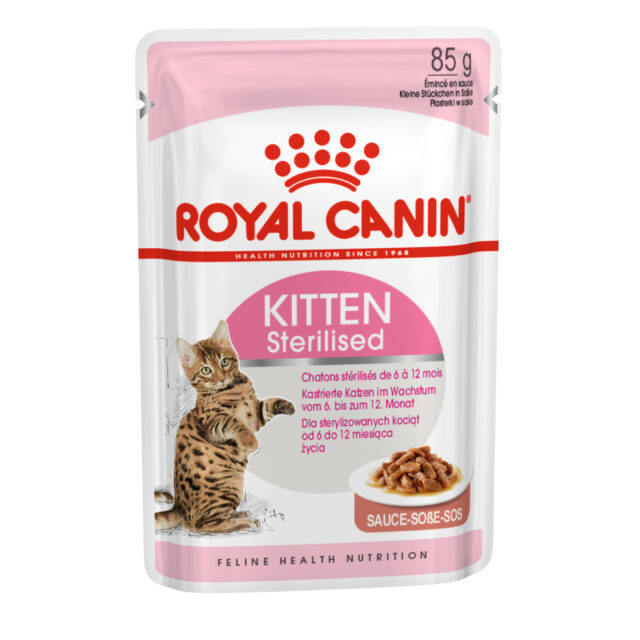 Royal Canin Kitten Sterilised Gravy Cat Wet Food (12x85g)