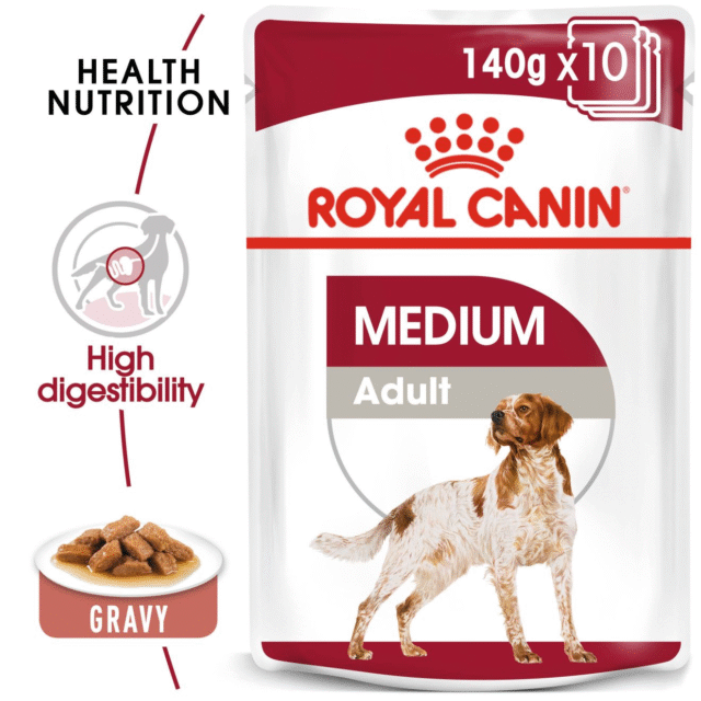 Royal Canin Medium Adult Gravy Dog Wet Food (10x140g) - Image 2
