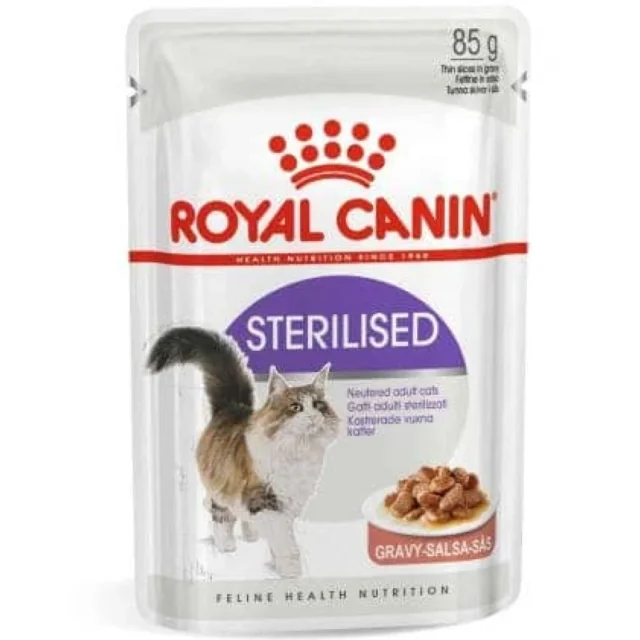Royal Canin Sterilised Gravy Adult Cat Wet Food (12x85g) - Image 5